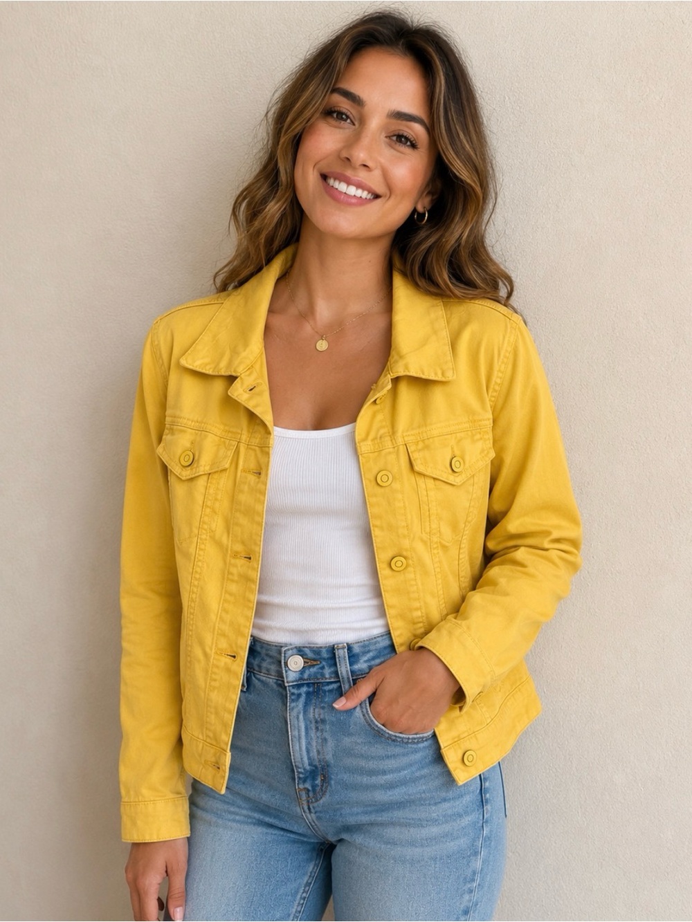 Charter Club Yellow Denim Jean Jacket